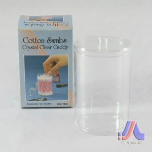 Cotton Swab Holder ( Clear & Blue )