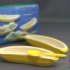 Banana Dessert Dish & Spoon S/4