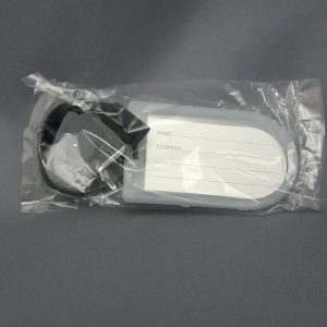 LUGGAGE TAG TRANSPARENT SEMI-OVAL