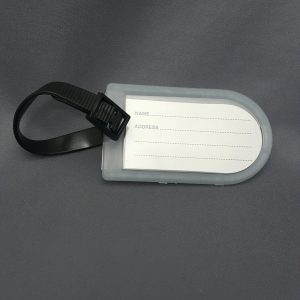 LUGGAGE TAG TRANSPARENT SEMI-OVAL