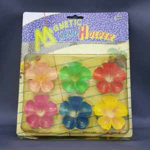 MAGNETIC MEMO HOLDER FLOWER 6PCS/CARD