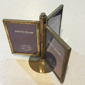 ROTATING 3 PHOTO FRAME SILVER PLATED