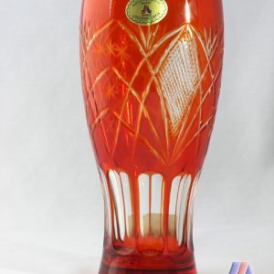 HAND CUT LEAD CRYSTAL FLOWER VASE