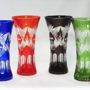HAND CUT LEAD CRYSTAL FLOWER VASE