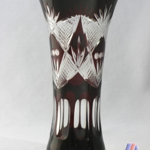 HAND CUT LEAD CRYSTAL FLOWER VASE