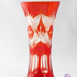 HAND CUT LEAD CRYSTAL FLOWER VASE