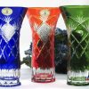 HAND CUT LEAD CRYSTAL FLOWER VASE