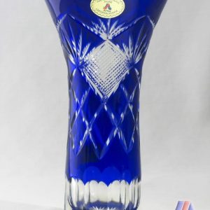 HAND CUT LEAD CRYSTAL FLOWER VASE