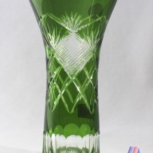 HAND CUT LEAD CRYSTAL FLOWER VASE
