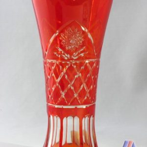 HAND CUT LEAD CRYSTAL FLOWER VASE