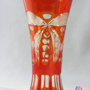HAND CUT LEAD CRYSTAL FLOWER VASE