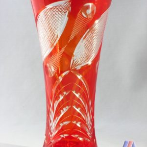 HAND CUT LEAD CRYSTAL FLOWER VASE