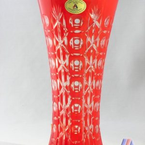 HAND CUT LEAD CRYSTAL FLOWER VASE