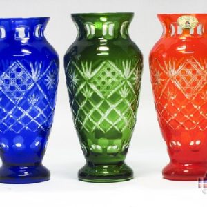 HAND CUT LEAD CRYSTAL FLOWER VASE