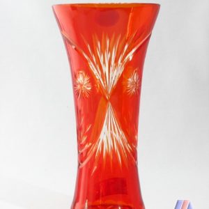 HAND CUT LEAD CRYSTAL FLOWER VASE