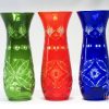 HAND CUT LEAD CRYSTAL FLOWER VASE