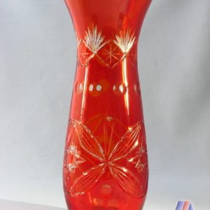 HAND CUT LEAD CRYSTAL FLOWER VASE