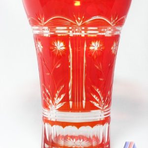 HAND CUT LEAD CRYSTAL FLOWER VASE