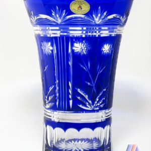 HAND CUT LEAD CRYSTAL FLOWER VASE