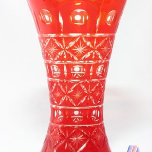 HAND CUT LEAD CRYSTAL FLOWER VASE