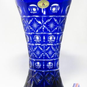 HAND CUT LEAD CRYSTAL FLOWER VASE