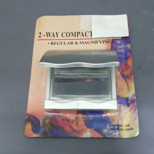 TWO-WAY COMPACT MIRROR SILVER COLOR