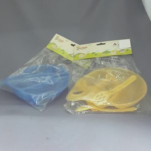KIDDIE LOVE FEEDING DISH W/ 3 SPOONS