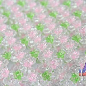 BEADS HAND BAG - Pink/Green Detail