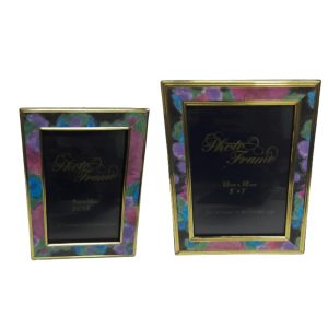 Abstract Paint with Gold Border Picture Frame