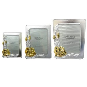 Gold Rose Accent Photo Frame