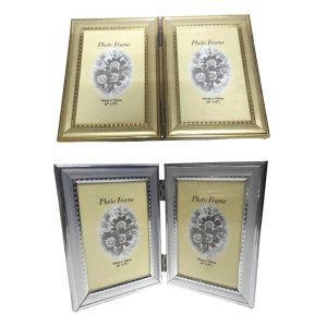 Gold & Silver Double Photo Frame